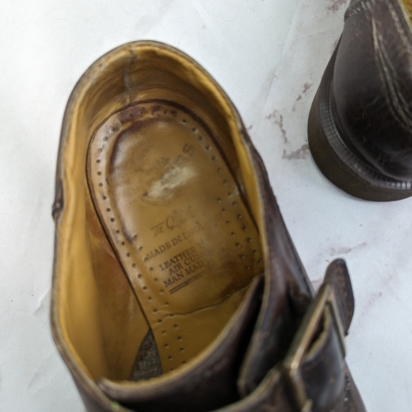 Vtg Dr Martens Shoe Womens 9.5 Leather Monk Strap Buckle Made England Oxford Y2K - Picture 11 of 14